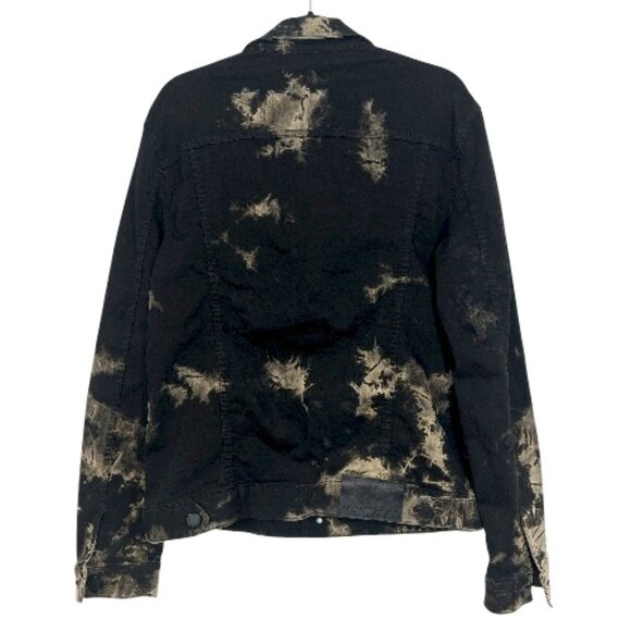 Monfrere Dean Stretch Denim Jacket Sandstorm Tie Dye Medium Black Pre-Loved - Picture 5 of 6